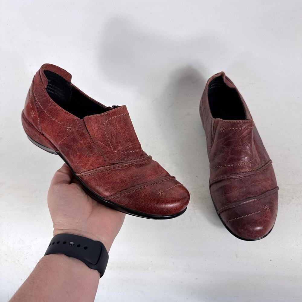 Aetrex Loafer Women's 6.5 Brown Leather Slip On Round Toe Comfort Shoe